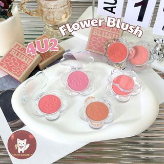 [4U2] Phấn Má Hồng 4U2 Vỏ Hoa Trong Suốt Thuần Chay Mịn Lì Lâu Trôi Flower Blush 3.3g