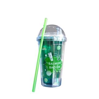 [HB GIFT] Ly uống nước có nắp bằng nhựa, ống mút nhỏ gọn tiện lợi