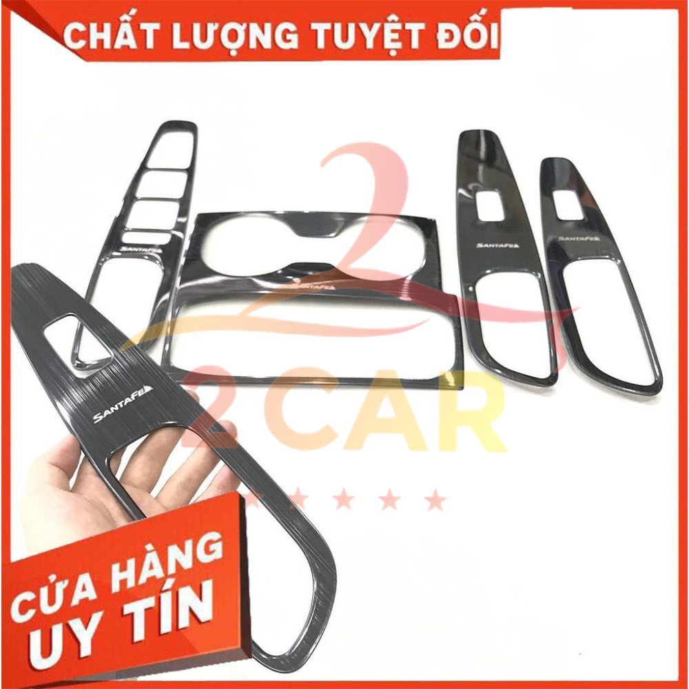 Ốp nội thất Titan xe Hyundai Santafe 2019- 2020 Vân titan cao cấp