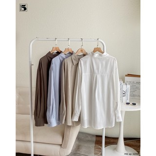 Áo sơ mi dài tay dáng dài rộng, basic Twenty.5- 6244