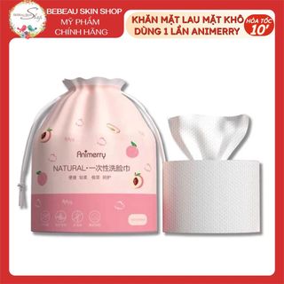 Khăn Mặt Khô Animerry Trái Đào dùng 1 lần, tẩy trang lau khô lau ướt, siêuu mềm, dai, mịn rửa mặt vệ sinh túi cute