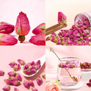 Nụ hoa hồng Đà Lạt 100g, trà hoa hồng, nụ hoa hồng khô, thơm, dùng pha trà, decor - Lãn Ông