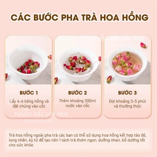 Nụ hoa hồng Đà Lạt 100g, trà hoa hồng, nụ hoa hồng khô, thơm, dùng pha trà, decor - Lãn Ông