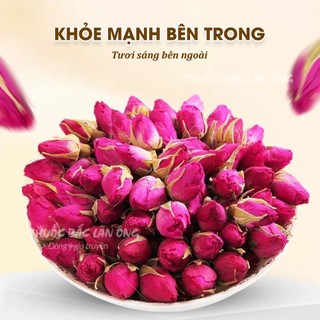 Nụ hoa hồng Đà Lạt 100g, trà hoa hồng, nụ hoa hồng khô, thơm, dùng pha trà, decor - Lãn Ông