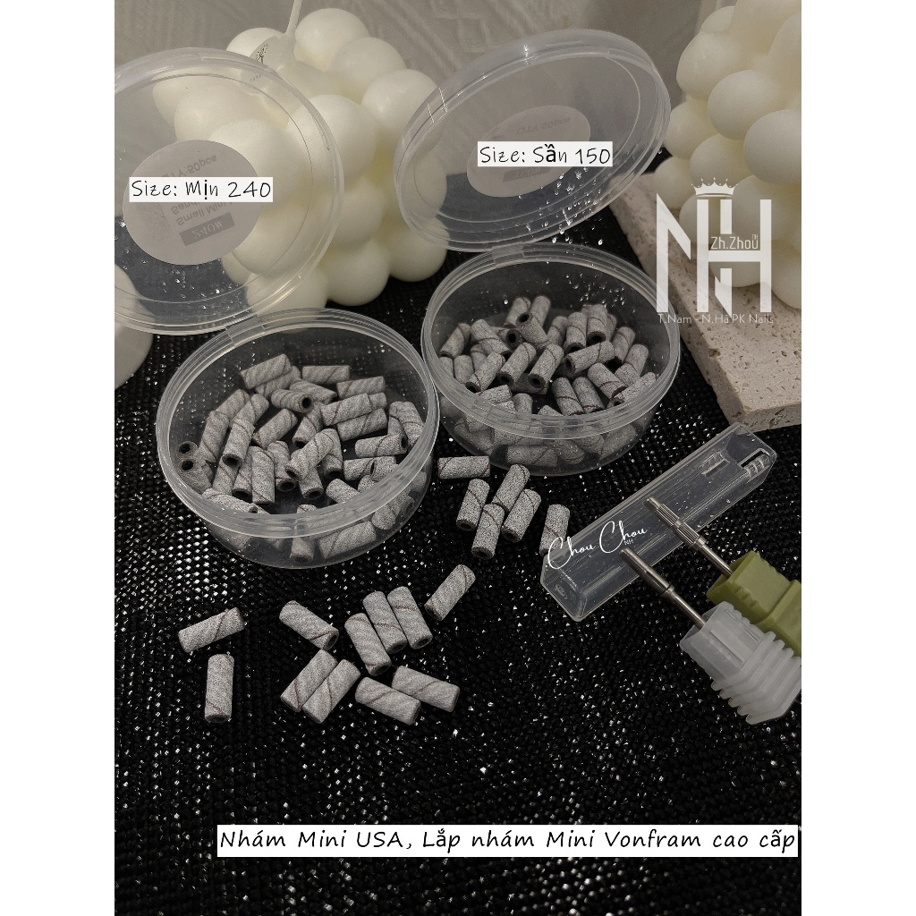 Lõi Nhám Mini, đầu nhám mịn, sần, nhám bọc đầu nail, Lắp nhám mini, phụ kiện nail chính hãng