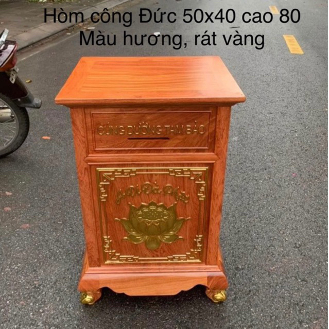 hòm công Đức 50x40 cao 80 gỗ hương đá nhiều màu