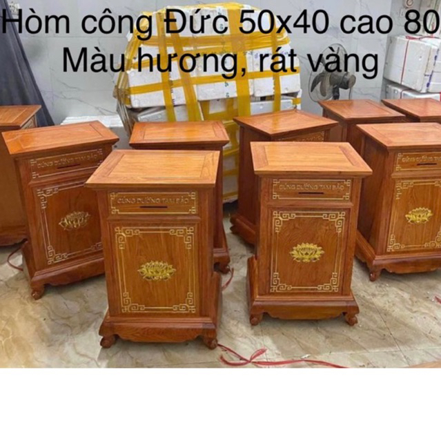 hòm công Đức 50x40 cao 80 gỗ hương đá nhiều màu