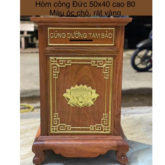 hòm công Đức 50x40 cao 80 gỗ hương đá nhiều màu