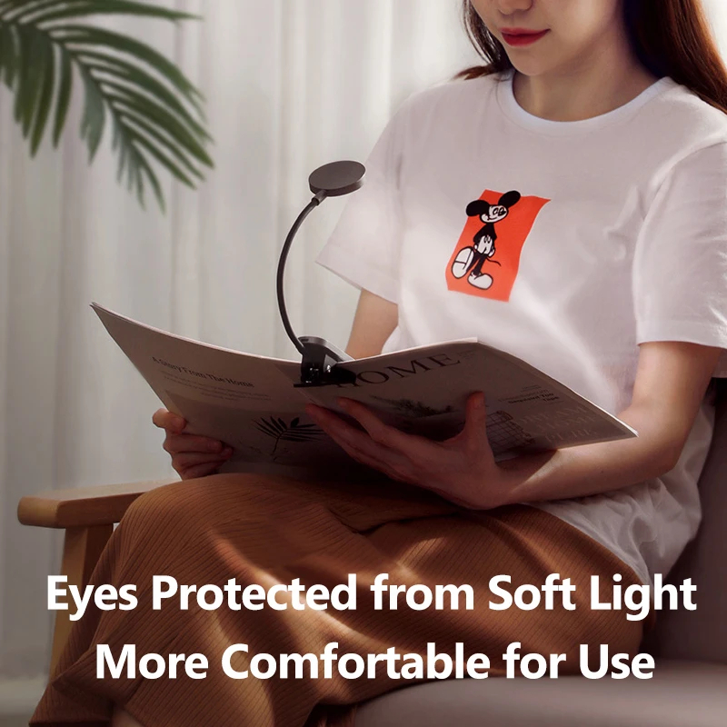Đèn Đọc Sách Mini Baseus Comfort Reading Clip Lamp Pin Sạc Dịu Mắt 3 Mức Sáng Kẹp Bàn 350mAh 24H