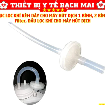 Filter, Lọc Khí Có Kèm Dây Cho Máy Hút Dịch 1 Bình, 2 Bình Yuwell, Lucass, Alkato, Oromi..