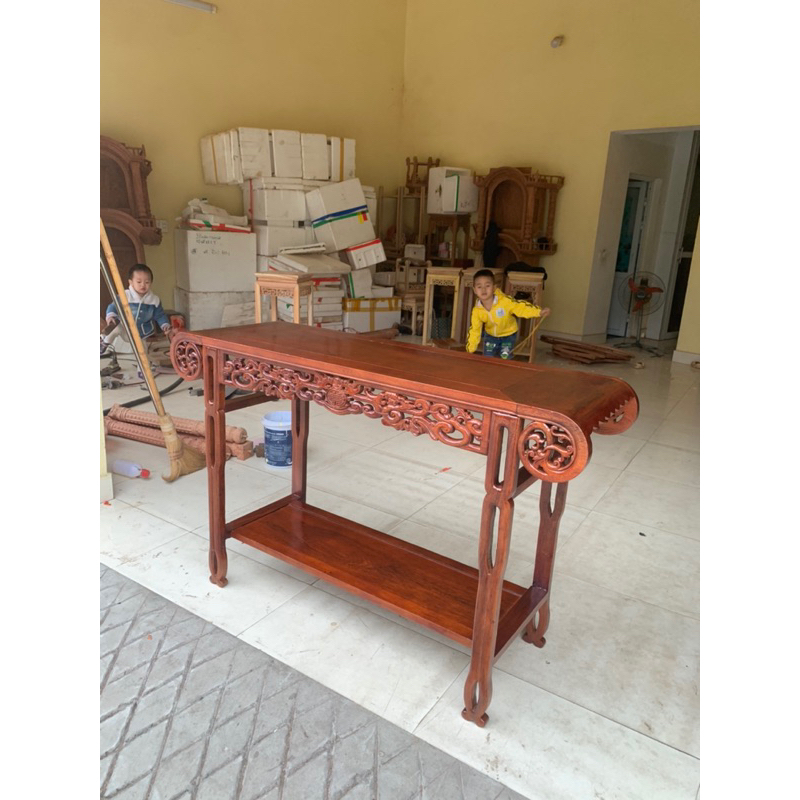 bàn cuốn bàn trung đường gỗ lim mặt 1m17x40 cao 80cm
