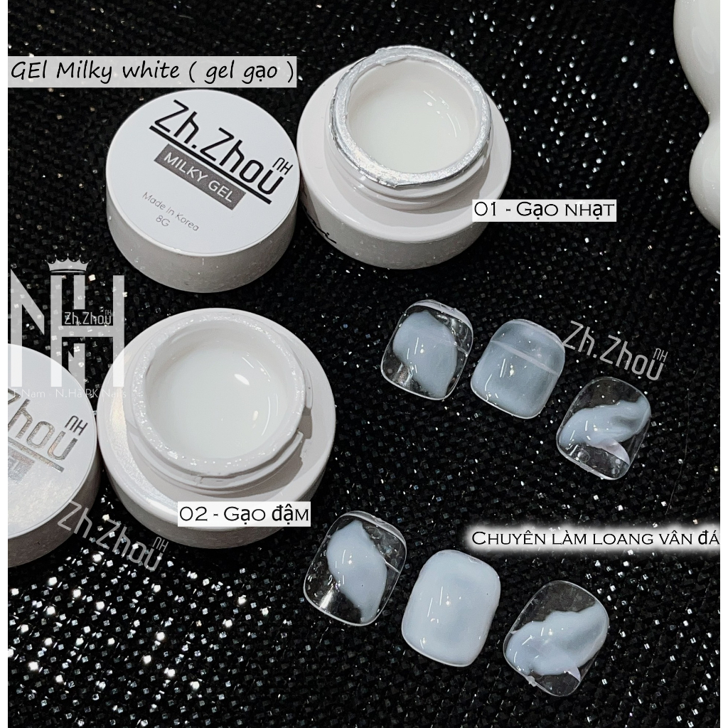 gel milky white chuyên tán vân đá, Gel gạo làm loang vân đá, gel mixing, phụ kiện nail chính hãng