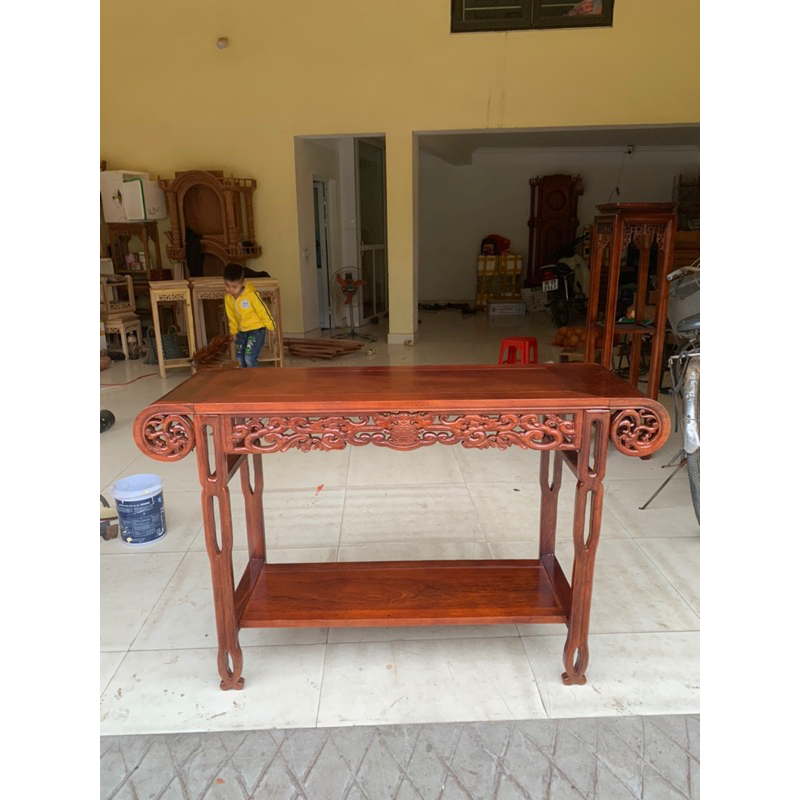 bàn cuốn bàn trung đường gỗ lim mặt 1m17x40 cao 80cm