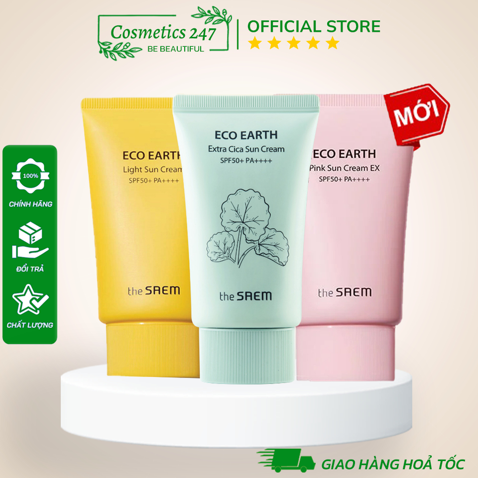 Ảnh Kem Chống Nắng THE SAEM Eco Earth Pink Sun Cream 50ml 1