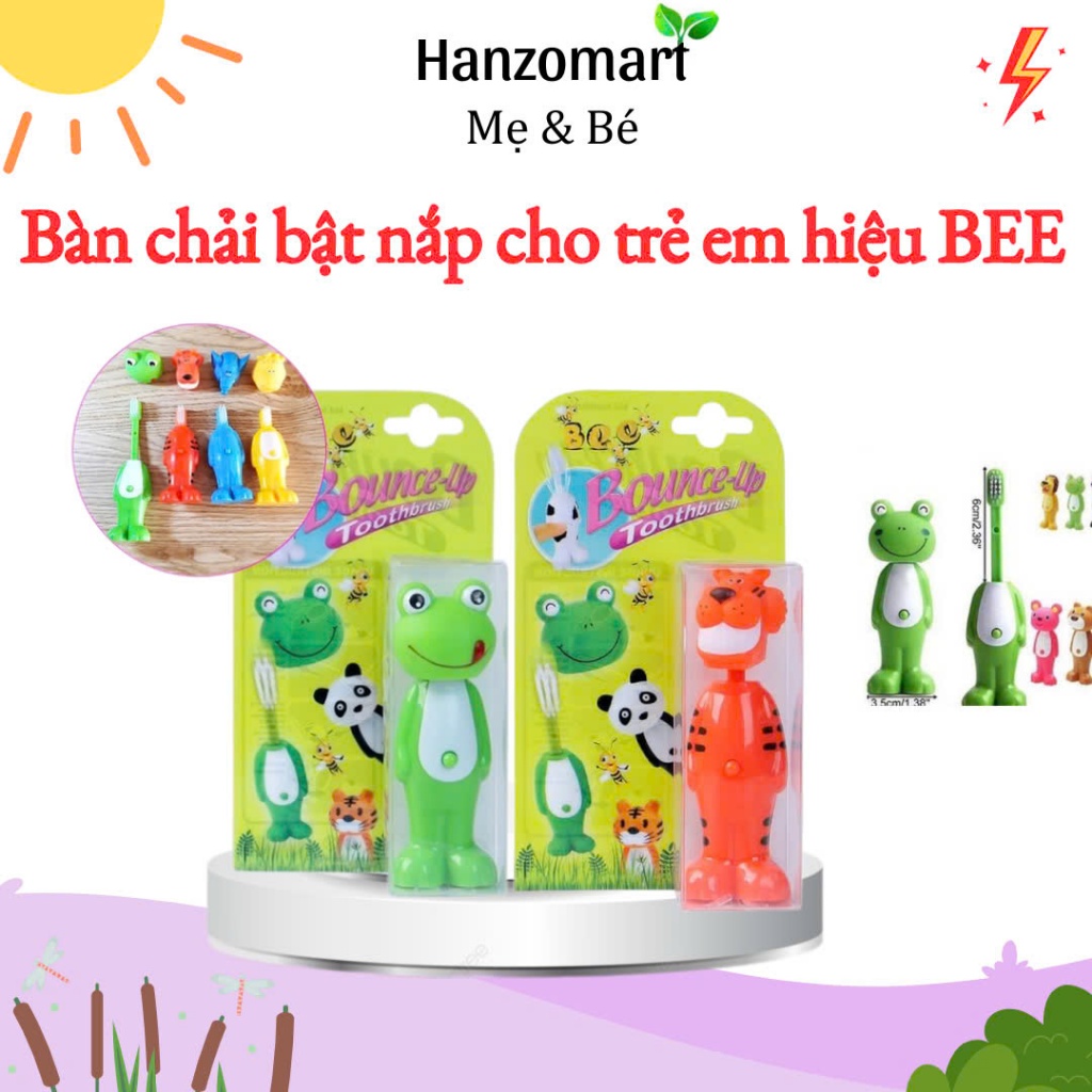 BÀN CHẢI HÌNH THÚ NGỘ NGHĨNH CHO BÉ TẬP ĐÁNH RĂNG BEE BOUNCE- UP - hanzomart