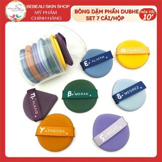 Bông Dặm Phấn Dubhe Set 7cái/hộp bông mút trang điểm , tán phấn nhẹ nhàng, dễ tán khóe mắt, mũi, môi - Bebeau
