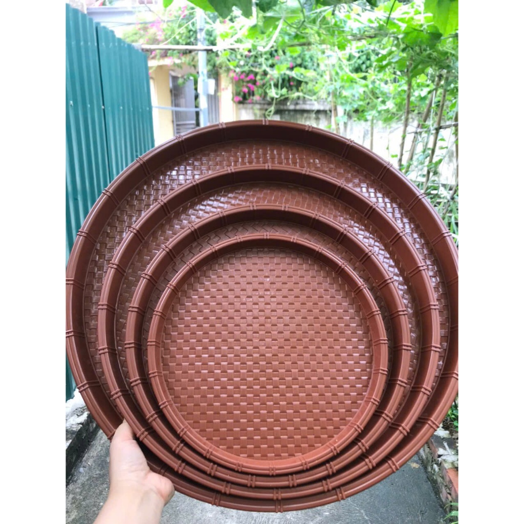 Mẹt Nhựa - Dĩa Nhựa Giả Mây Tre Đan Đựng Bún Đậu Mắm Tôm Nhựa Nguyên Sinh Cao Cấp Đủ Size Của Việt Nhật