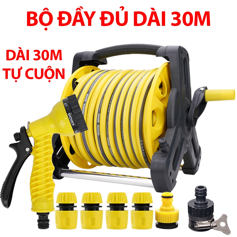Bộ Rulo tưới cây đa năng 7 chế độ phun dây dài 10-30 mét. Ống nước kết ...