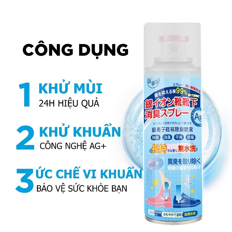 Bình Xịt Khử Mùi Hôi Chân Hôi Giày Nhật Bản Hạn Chế MỒ HÔi CHÂN Kháng Khuẩn Mát Lạnh Hương Thêm Giữ Cực Lâu