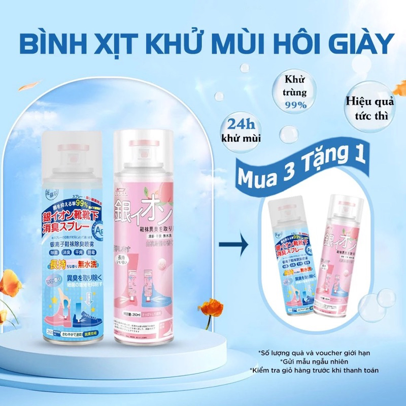 Bình Xịt Khử Mùi Hôi Chân Hôi Giày Nhật Bản Hạn Chế MỒ HÔi CHÂN Kháng Khuẩn Mát Lạnh Hương Thêm Giữ Cực Lâu