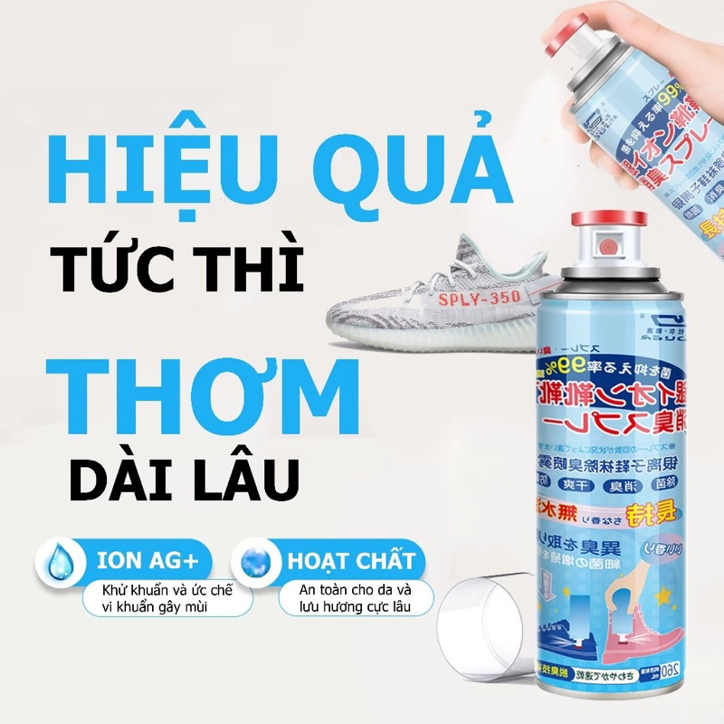 Bình Xịt Khử Mùi Hôi Chân Hôi Giày Nhật Bản Hạn Chế MỒ HÔi CHÂN Kháng Khuẩn Mát Lạnh Hương Thêm Giữ Cực Lâu