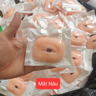 -MẮT SILICONE 5D màu Nâu và màu Xanh, chất liệu silicone MỀM DẺO DÙNG ĐỂ LUYỆN SỢI, PHUN MÍ