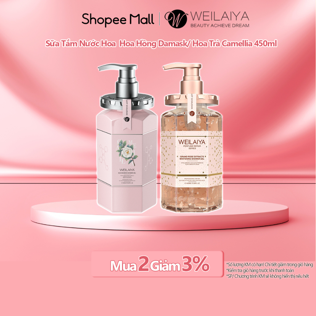 Ảnh Sữa Tắm Nước Hoa Weilaiya Chính Hãng Tủy Mật Hoa Hồng Damask 450ml 1