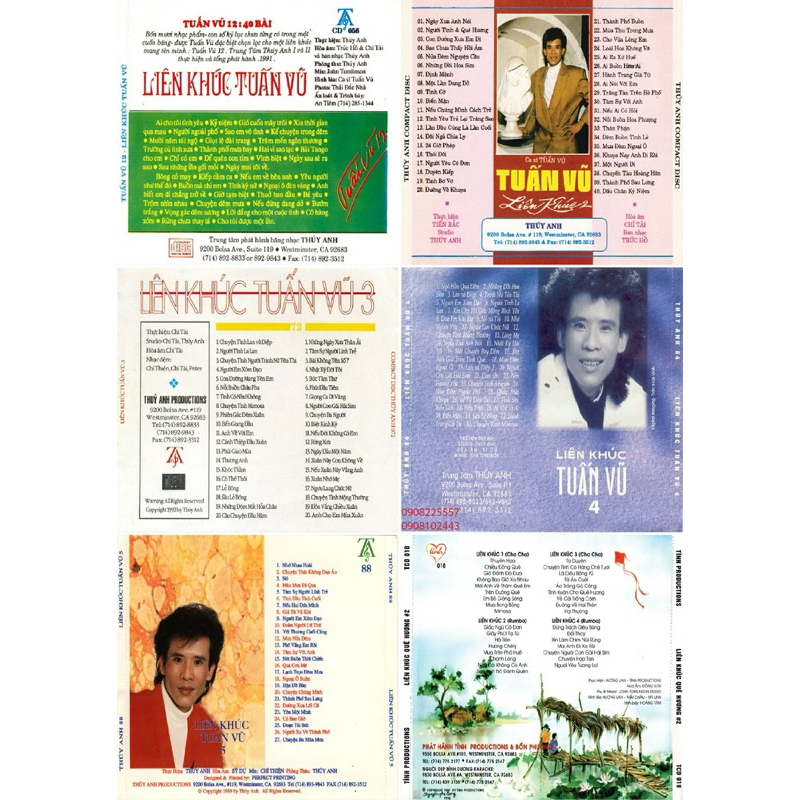 Băng Cassette Trọn Bộ Liên Khúc Tuấn Vũ 1,2,3,4,5