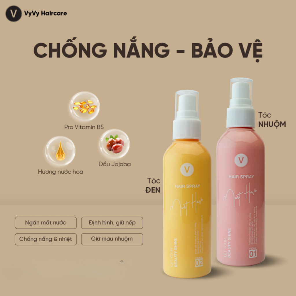 Ảnh Combo gội xịt sữa chăm sóc tóc tiện lợi vyvyhaircare V 495ml / 530ml 3