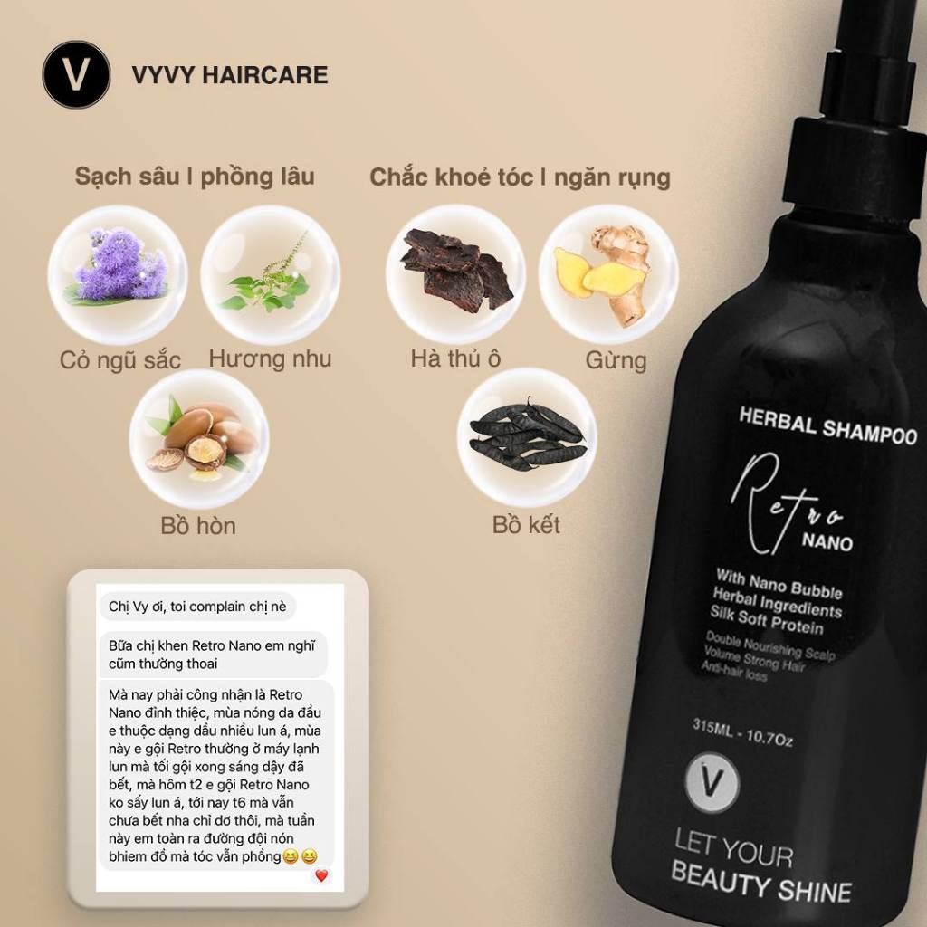 Ảnh Combo gội xịt sữa chăm sóc tóc tiện lợi vyvyhaircare V 495ml / 530ml 4