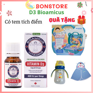 Vitamin D3 BioAmicus Giúp Phát Triển Hệ Xương Và Răng Cho Trẻ Nhỏ Tăng Cường Hệ Miễn Dịch Lọ 10ml