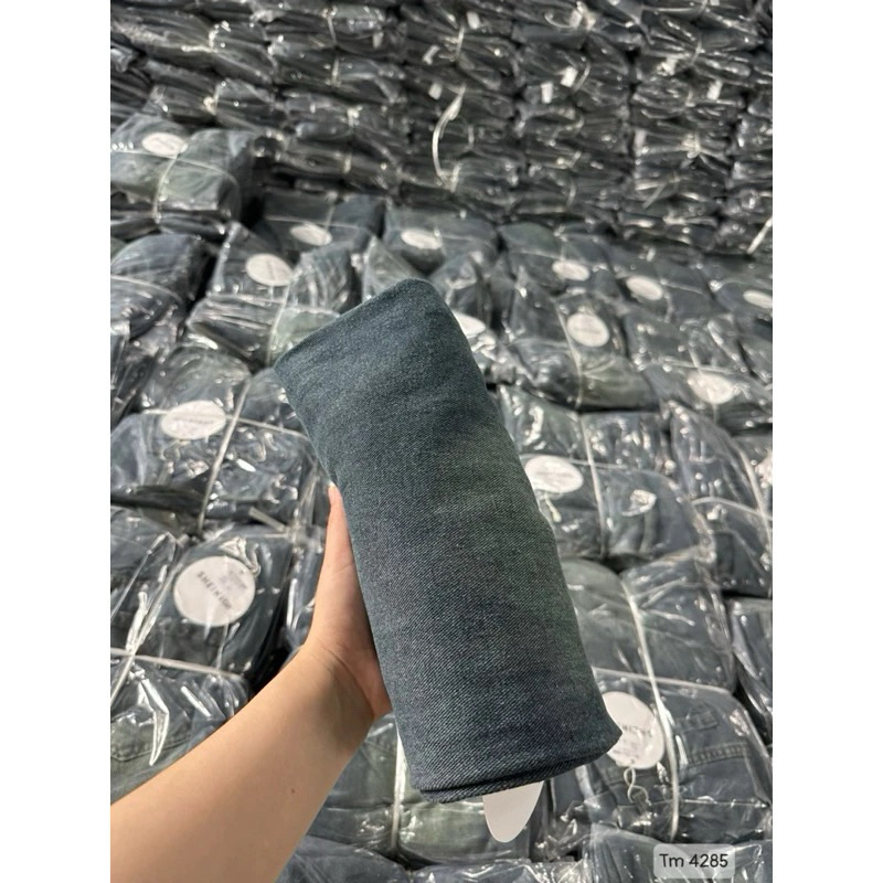 Quần denim nữ ống rộng dáng dài cạp cao siêu hot