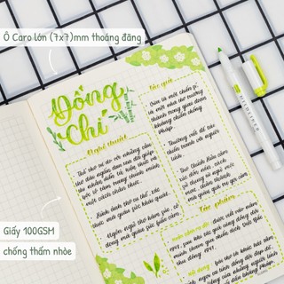 KLONG - Vở Dash Caro (7 x 7) mm may dán gáy B5 200 trang 100/76; MS: 854 ♥ Caro ô to, tập kẻ ô