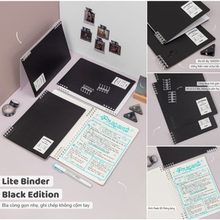 KLONG - File bìa còng 2 đầu 10 chấu B5 Lite Binder; MS: 808 ♥ Có thể mua riêng bìa, riêng ruột CARO / LINE / DOT tự chọn