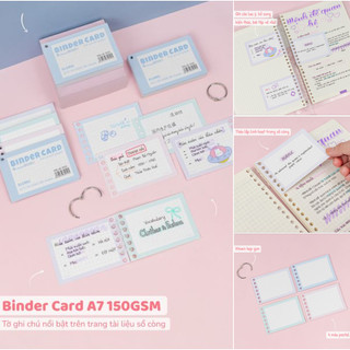 KLONG - Tệp Binder Card 80 tờ A7 4 màu - Dùng kèm Bìa còng KLONG ♥ 150/76; MS: 910 ♥  vở học tập HSSV, quà tặng