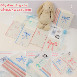 KLONG - Vở kẻ ngang chấm may dán gáy size B5 120 trang ♥mẫu Nơ PASTEL COQUETTE 100/76; MS: 861 ♥ Lined Notebook, Ribbons