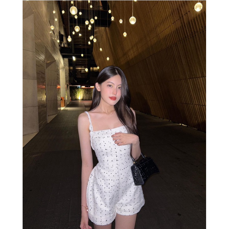 Set bộ đùi Jumpsuit hai dây nữ dáng ngắn Tiểu thư - QuynhTrangBasic