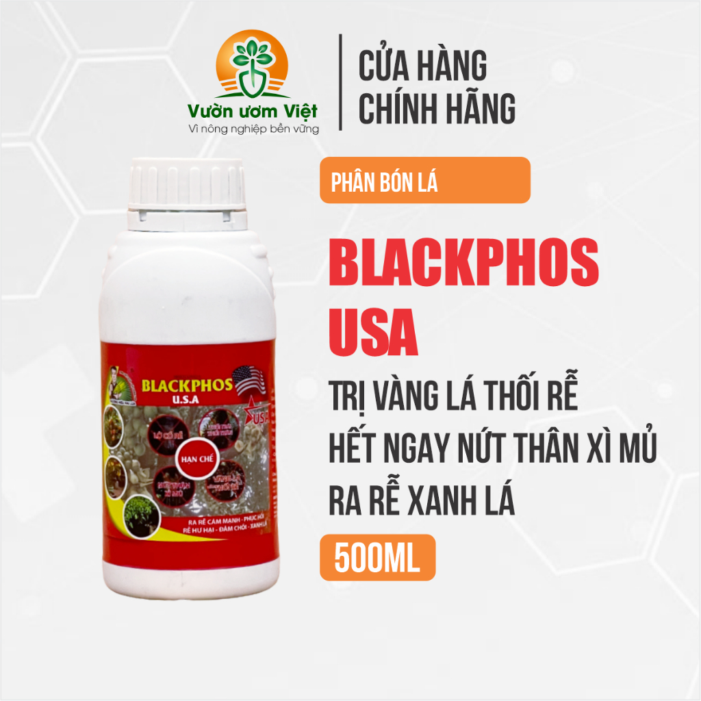 Blackphos - lân hai chiều chuyên trị nứt thân, xì mủ, thối rễ, vàng lá, dưỡng rễ mạnh - 500ml