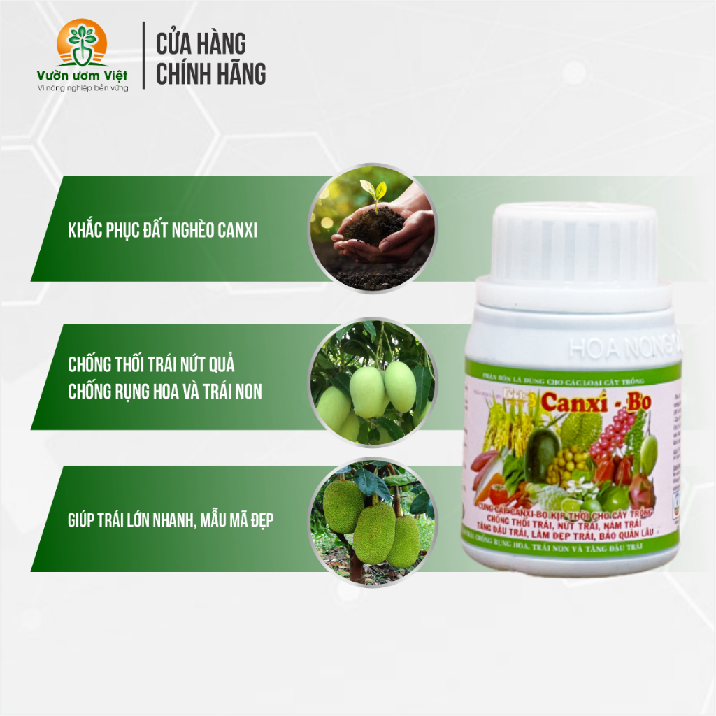 Phân bón Canxi Bo công nghệ cao - chống nứt quả, nứt thân, thối trái, nứt thân - 125ml