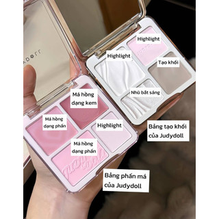 [Judydoll] Bảng Má Hồng & Bắt Sáng Judy Doll Blush and Highlight Pallete Minnacosmetics
