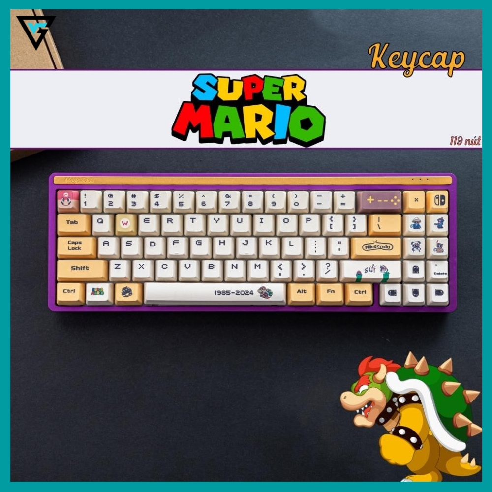 Keycap Mario Vàng phiên bản mới dành cho bàn phím cơ nhựa PBT in nhiệt ...