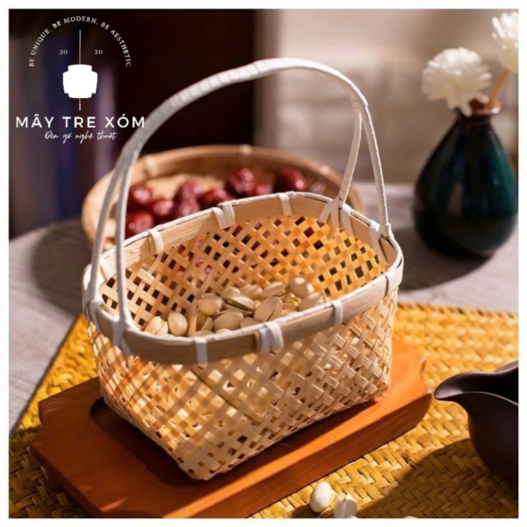 Giỏ tre có quai đựng trái cây, hạt decor | Shopee Việt Nam