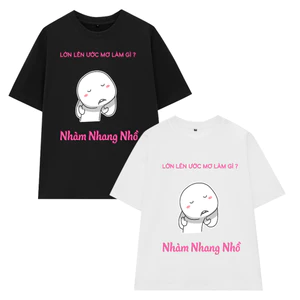 Áo thun NHÀM NHANG NHỒ hot trend cute, áo thun unisex nam nữ form rộng tay lỡ thời trang chất thun mềm mịn mỏng nhẹ