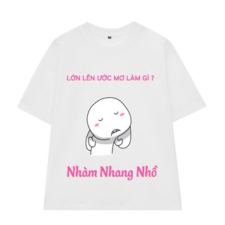 Áo thun NHÀM NHANG NHỒ hot trend cute, áo thun unisex nam nữ form rộng tay lỡ thời trang chất thun mềm mịn mỏng nhẹ
