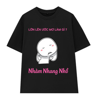 Áo thun NHÀM NHANG NHỒ hot trend cute, áo thun unisex nam nữ form rộng tay lỡ thời trang chất thun mềm mịn mỏng nhẹ