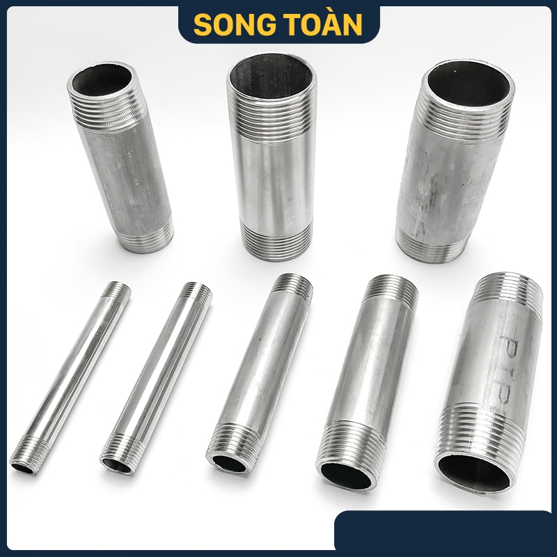 Ống Ren Inox, Ống Inox Tiện Hai Đầu Ren Ngoài 13 17 21 27 34 42 49 60 ...