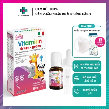Vitamirin Bambi - Vitamin tổng hợp cho bé dạng nhỏ giọt giúp bồi bổ cơ thể, tăng hấp thu cho trẻ (10ml)