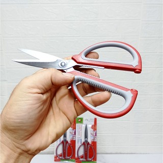 [Kho sỉ] Kéo Màu Đỏ Inox Đa Năng Cán Nhựa mã A08 Dụng Cụ Nhà Bếp Cắt Thực Phẩm Cao Cấp Siêu Bền
