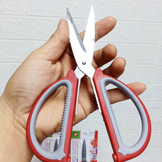 [Kho sỉ] Kéo Màu Đỏ Inox Đa Năng Cán Nhựa mã A08 Dụng Cụ Nhà Bếp Cắt Thực Phẩm Cao Cấp Siêu Bền