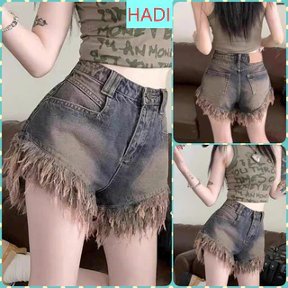[SOGE1859] QUẦN SHORT JEANS ĐÙI NỮ LƯNG CAO TÚI VUÔNG LAI XÙ MÀU ĐẬM XÙ PHỐI NÂU SIÊU LẠ CỰC HOT HIT PHÁ CÁCH
